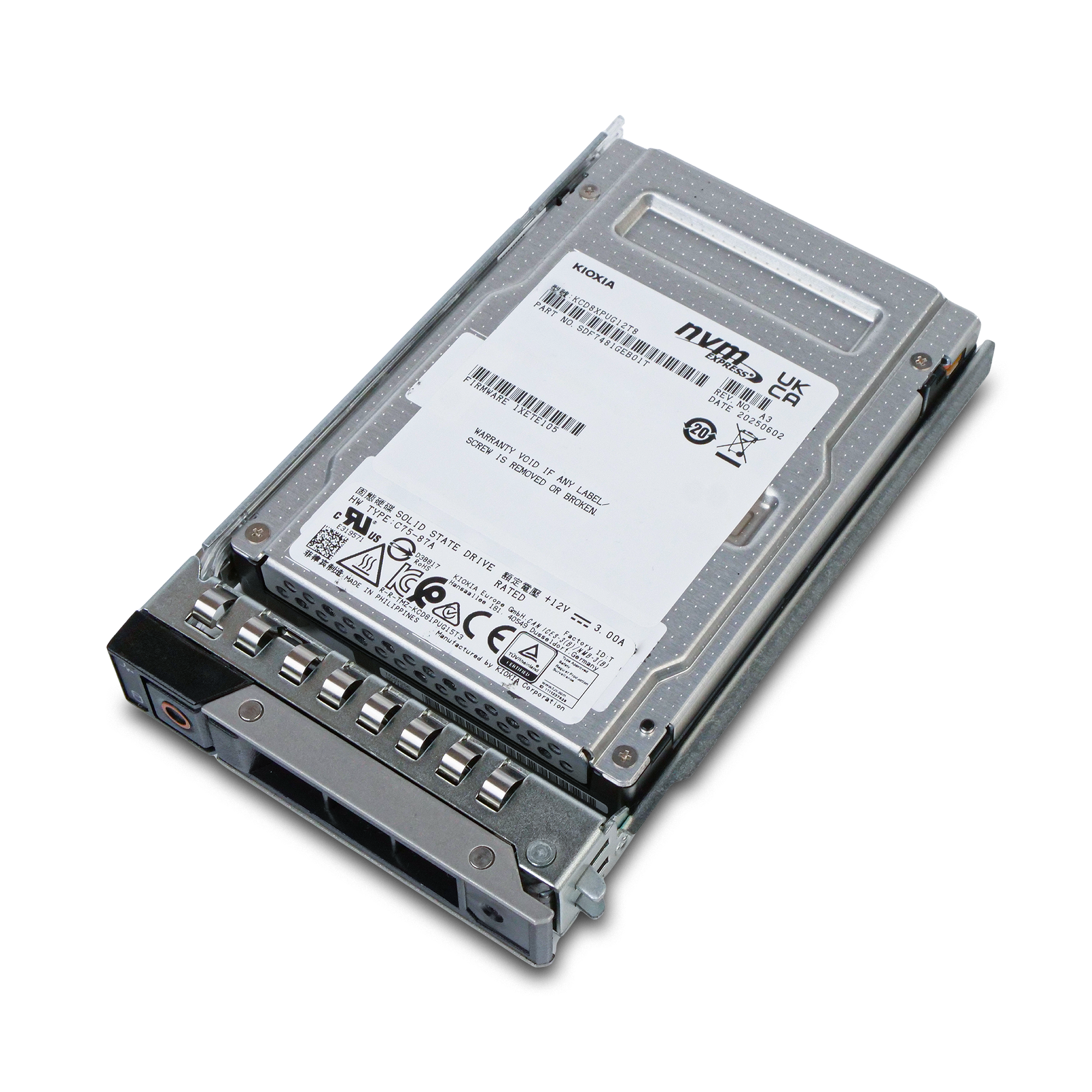 Kioxia CD8P-V KCD8XPUG12T8 12.8TB 3 DWPD PCIe Gen 5.0 x4 16GB/s 3D TLC U.3 NVMe 2.5in Mixed Use SSD in Dell G14 Tray - Comparable to 0NMCFM