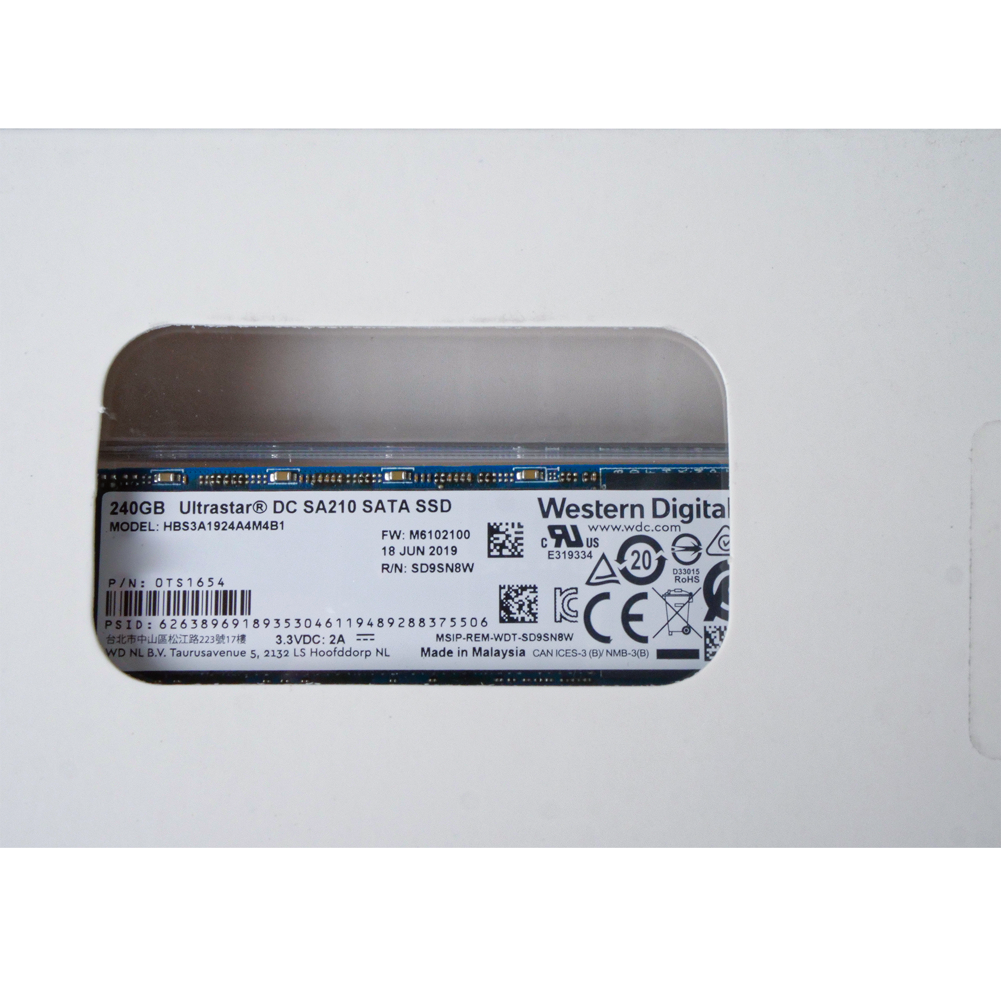 Western Digital Ultrastar DC SA210 HBS3A1924A4M4B1 0TS1654 240GB 0.1 DWPD SATA 6Gb/s 3D TLC M.2 2280 SSD