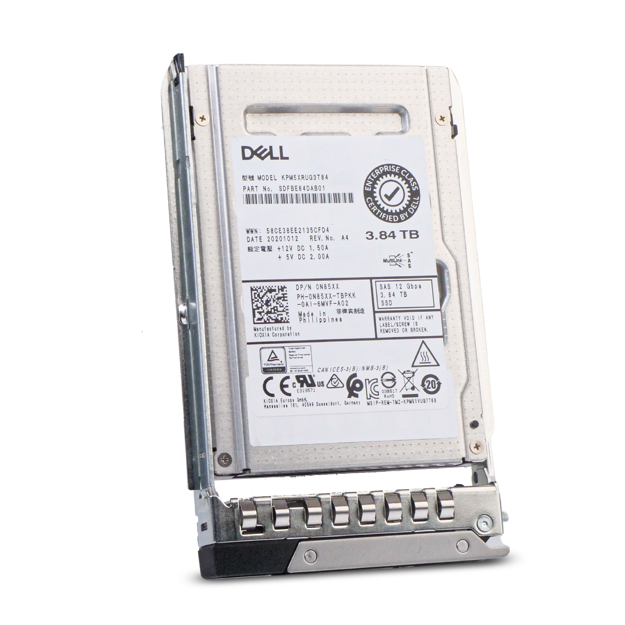 Dell G14 YW17N 3.84TB 1 DWPD SAS 12Gb/s Read Intensive 3D TLC 2.5in SSD