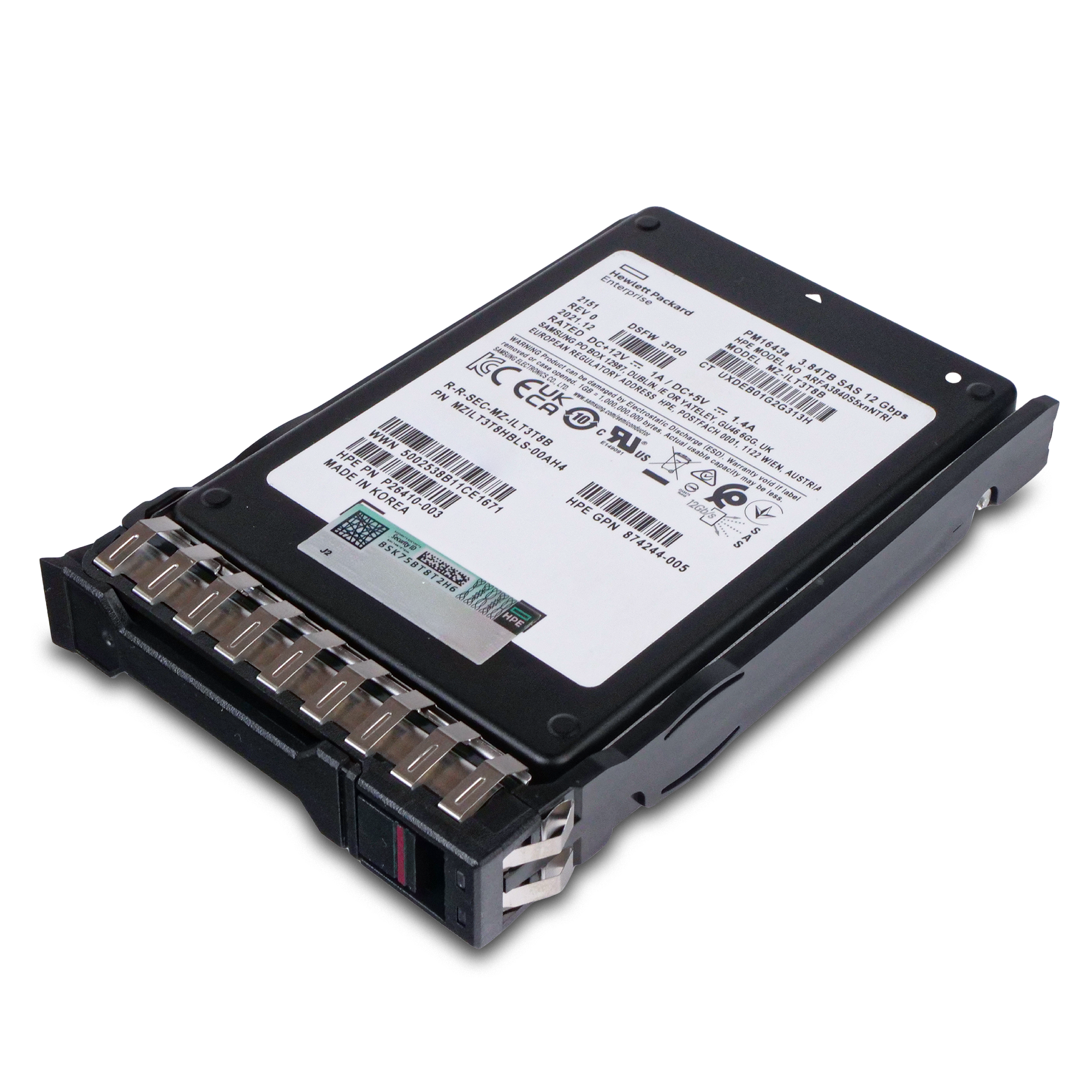 HP Generation 11 VO003840JWZJK P15848-003 3.84TB 1 DWPD SAS 12Gb/s 3D TLC 2.5in Refurbished SSD