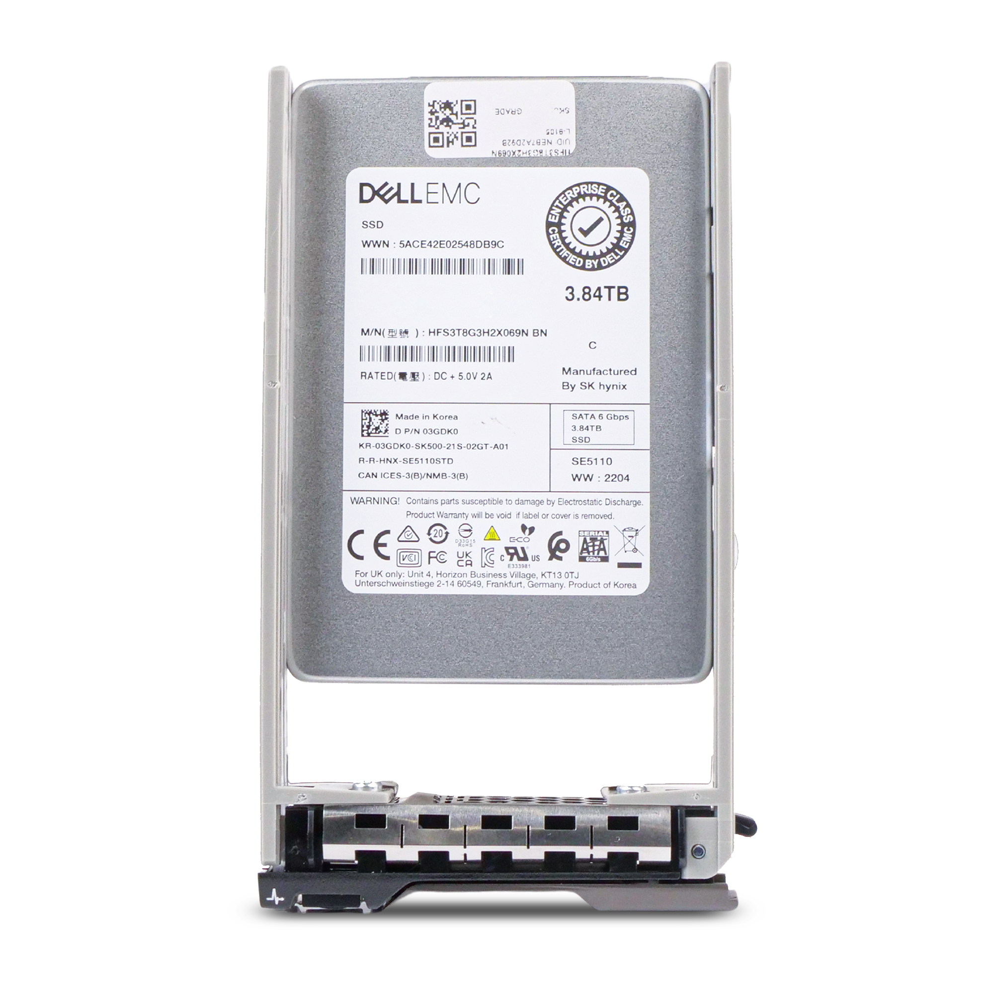 Dell G13 400-AWGV 3.84TB 1 DWPD SATA 6Gb/s 3D TLC 2.5in Refurbished SSD