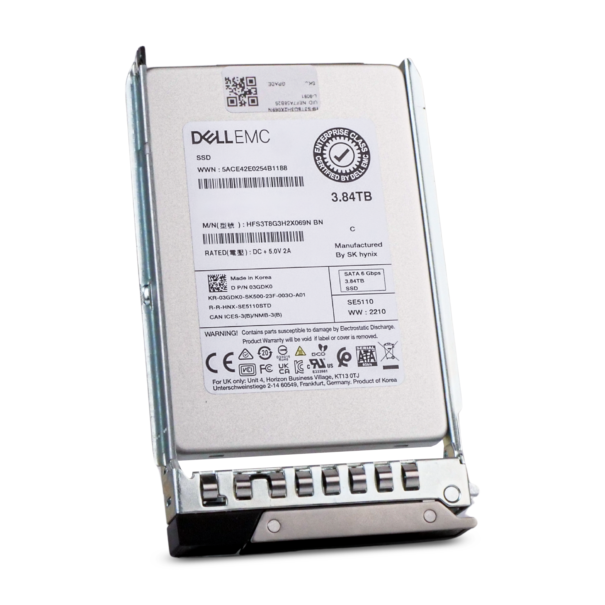 Dell G14 400-AXSP 3.84TB 1 DWPD SATA 6Gb/s 3D TLC 2.5in Refurbished SSD