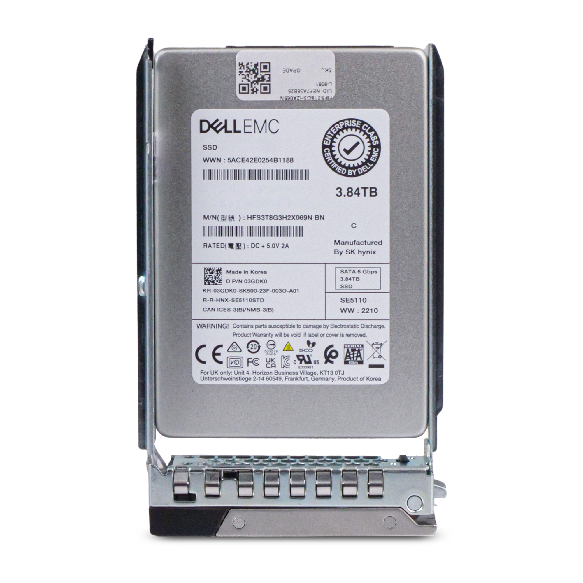 Dell G14 9Y24F 3.84TB 1 DWPD SATA 6Gb/s 3D TLC 2.5in Refurbished SSD