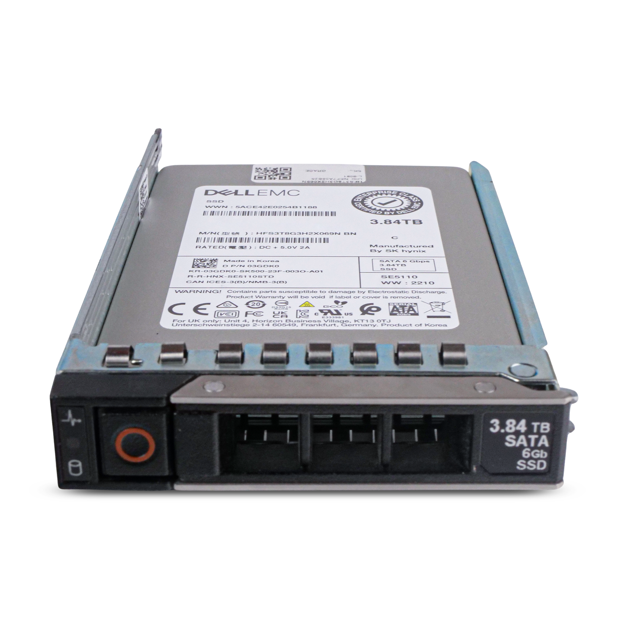 Dell G14 03GDK0 3.84TB 1 DWPD SATA 6Gb/s 3D TLC 2.5in Read Intensive Refurbished SSD