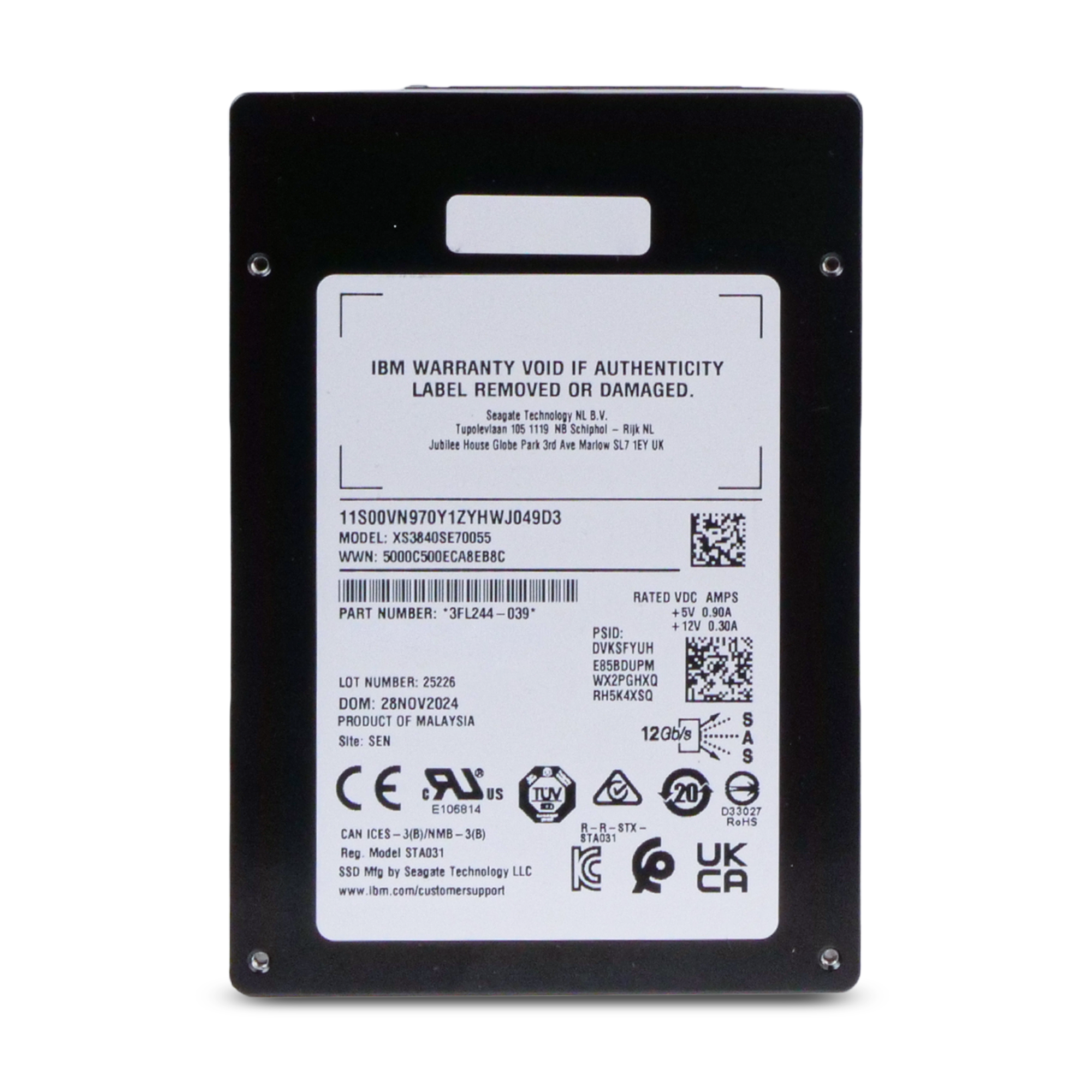 Seagate Nytro 3350 XS3840SE70055 3.84TB 1 DWPD SAS 12Gb/s 3D eTLC 2.5in IBM SSD