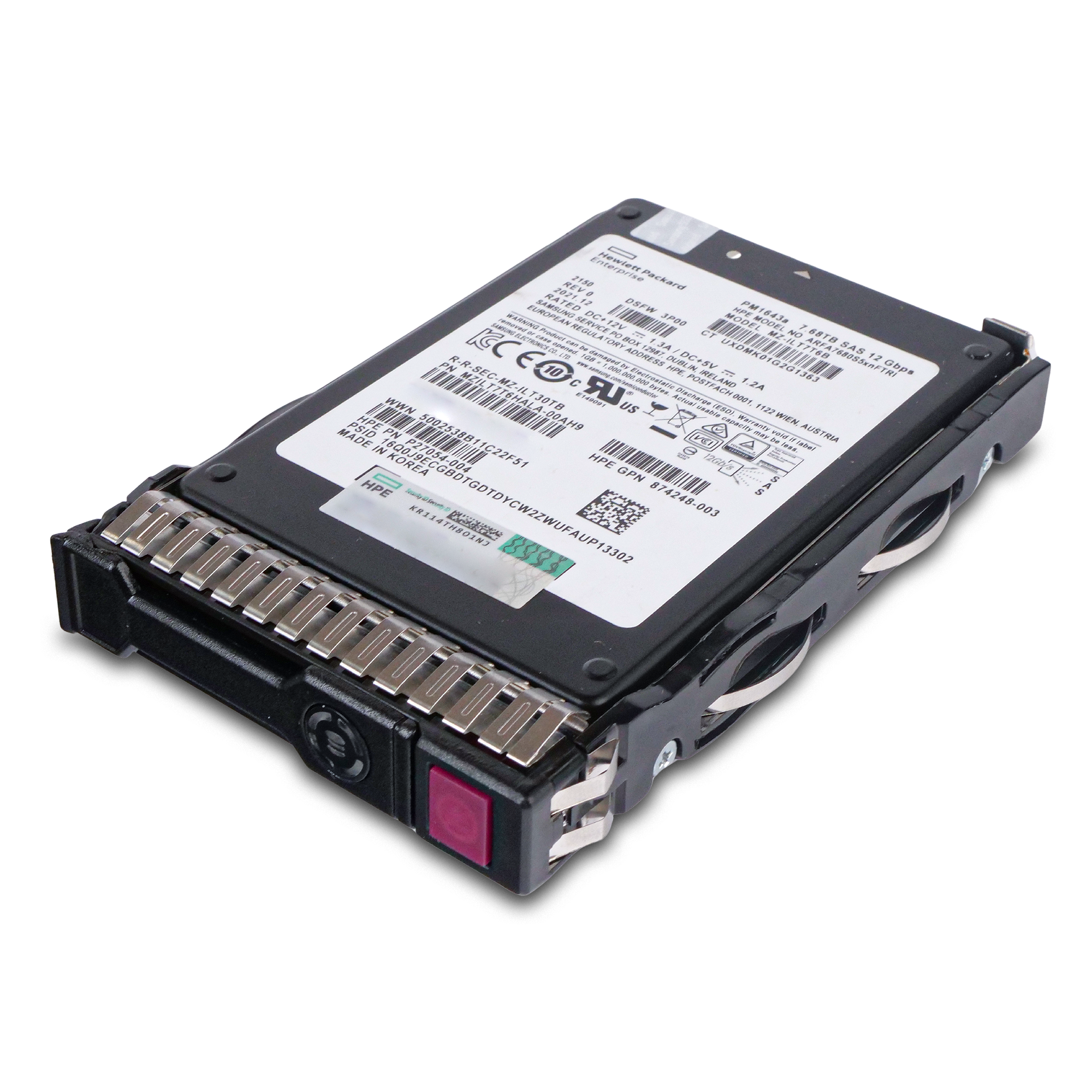 HP Generation 8 ARFA7680S5xnFTRI P27054-004 7.68TB 1 DWPD SAS 12Gb/s 3D TLC 2.5in Refurbished SSD