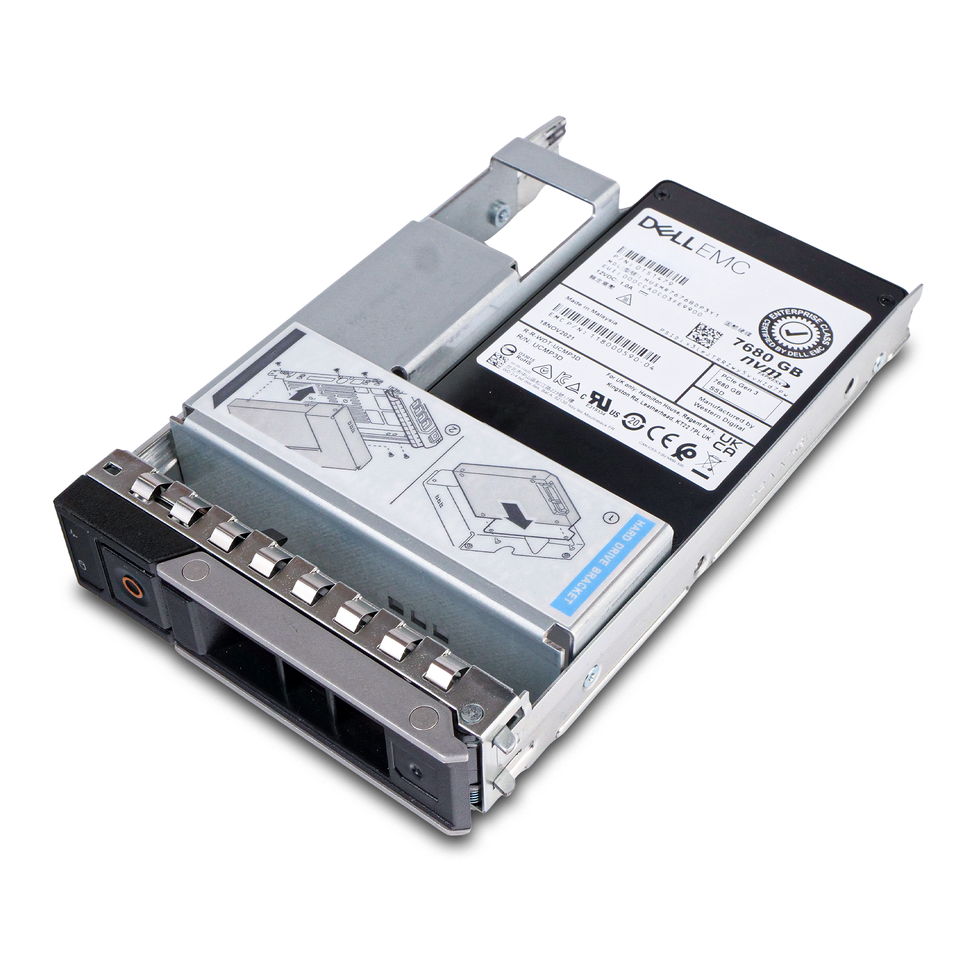 Dell G14 118000590-04 7.68TB 1 DWPD PCIe Gen 3.0 x4 4GB/s MLC U.2 NVMe Hybrid 3.5in Refurbished SSD