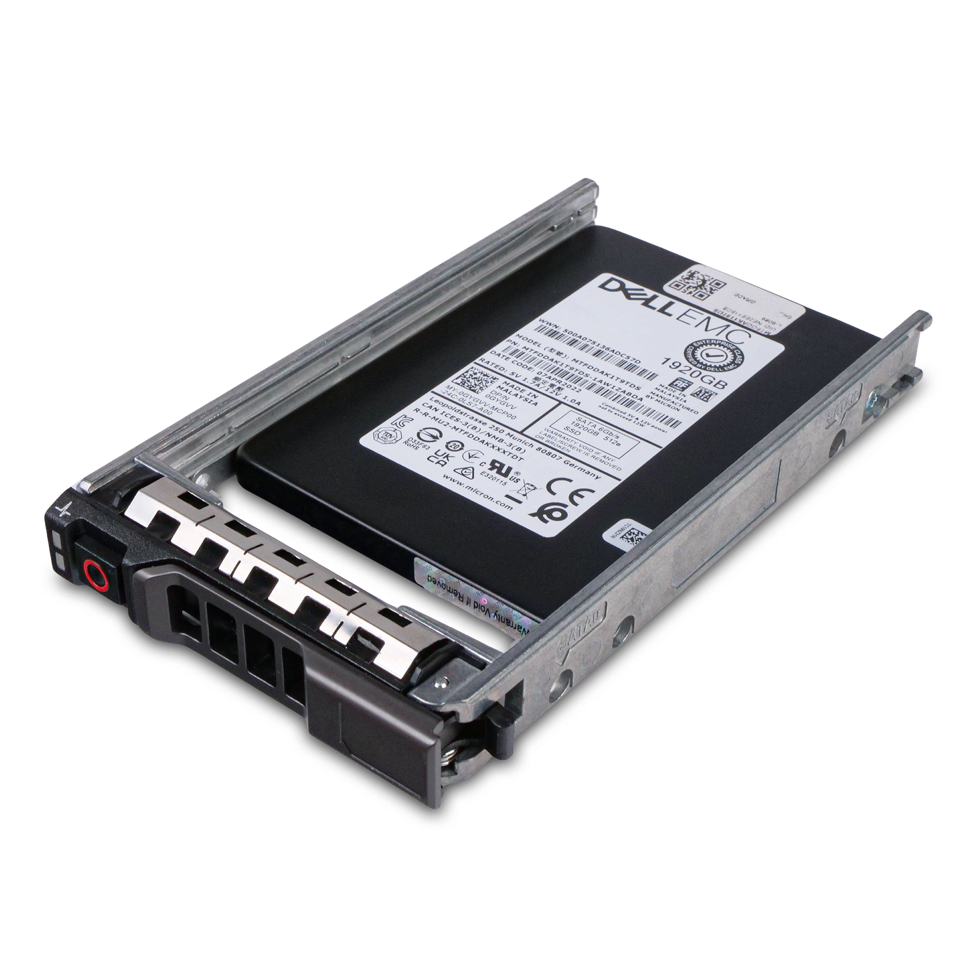 Dell G13 0GYGVV 1.92TB 1.5 DWPD SATA 6Gb/s 3D TLC 512e 2.5in Refurbished SSD