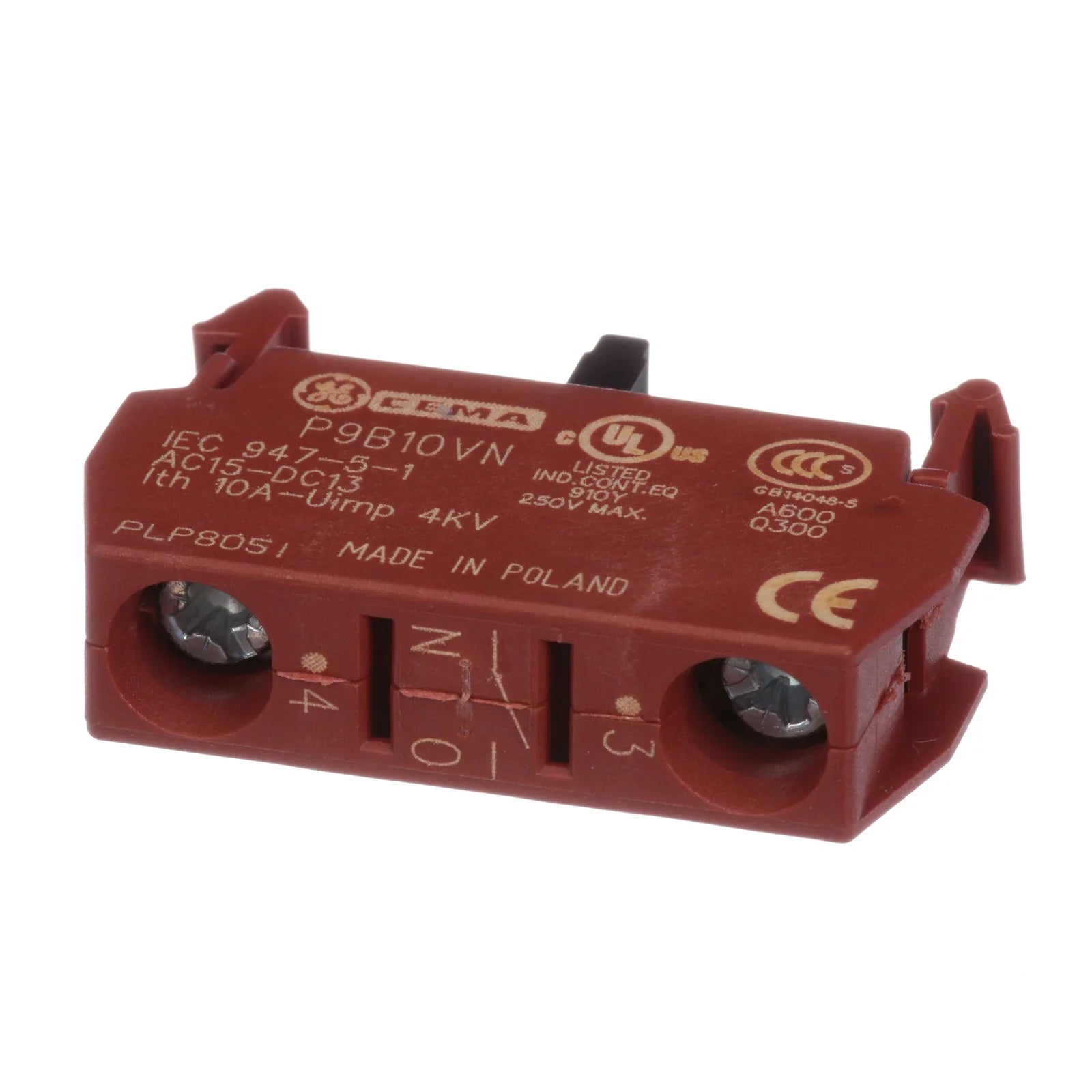 General Electric P9B10VN Front-Mount Auxiliary Contact Block