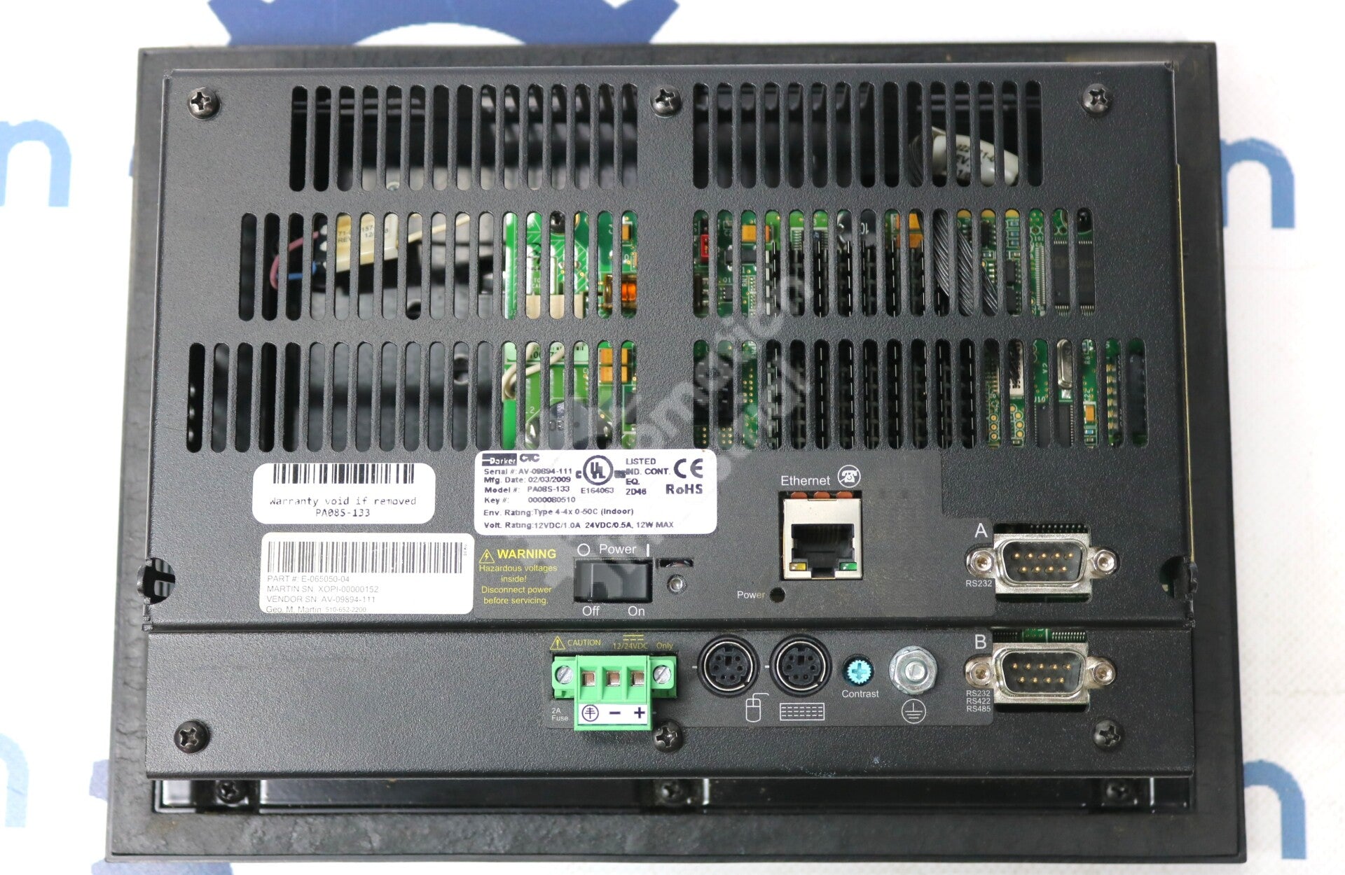 PA08S-133 By CTC Parker Automation 24V/0.5AMP 12W 8-inch HMI