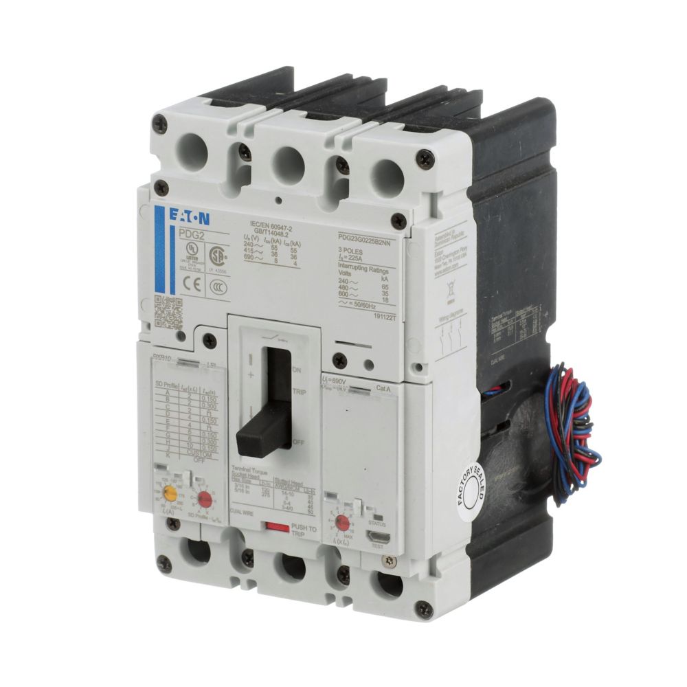 Eaton PDG23G0100B2NL Power Defense 100A 3-Pole Molded Case Circuit Breaker 600Vac