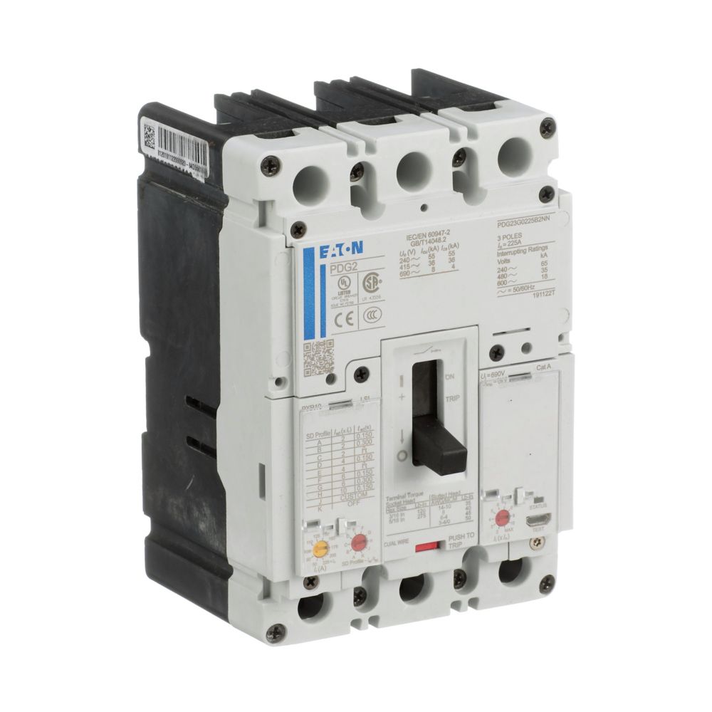 Eaton PDG23G0100B2NL Power Defense 100A 3-Pole Molded Case Circuit Breaker 600Vac