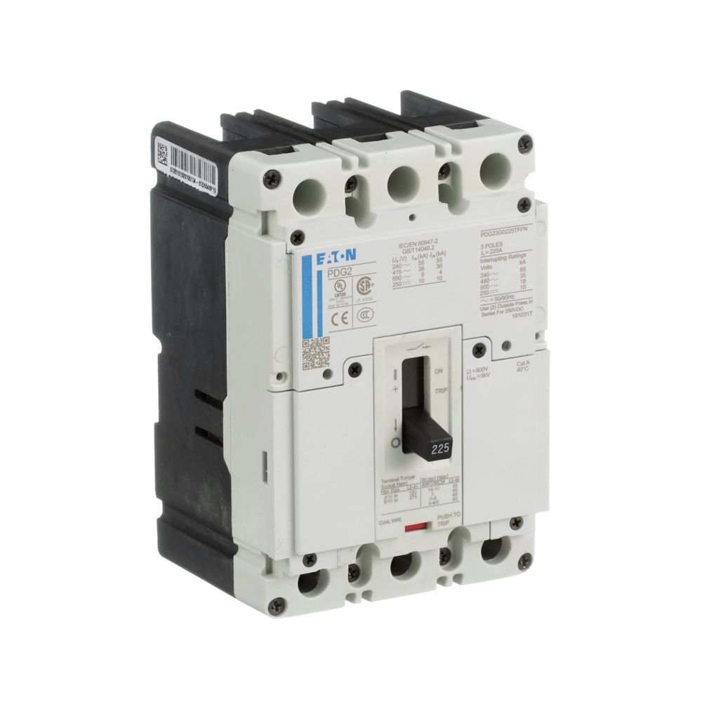 Eaton PDD23G0225TFFL Power Defense 225A 3-Pole Molded Case Circuit Breaker 240V