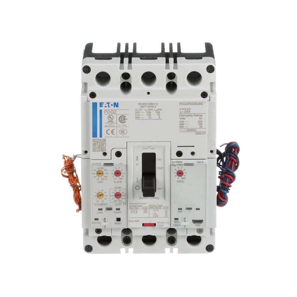 Eaton PDG23G0225E2NL Power Defense 225A 3-Pole Molded Case Circuit Breaker 600Vac