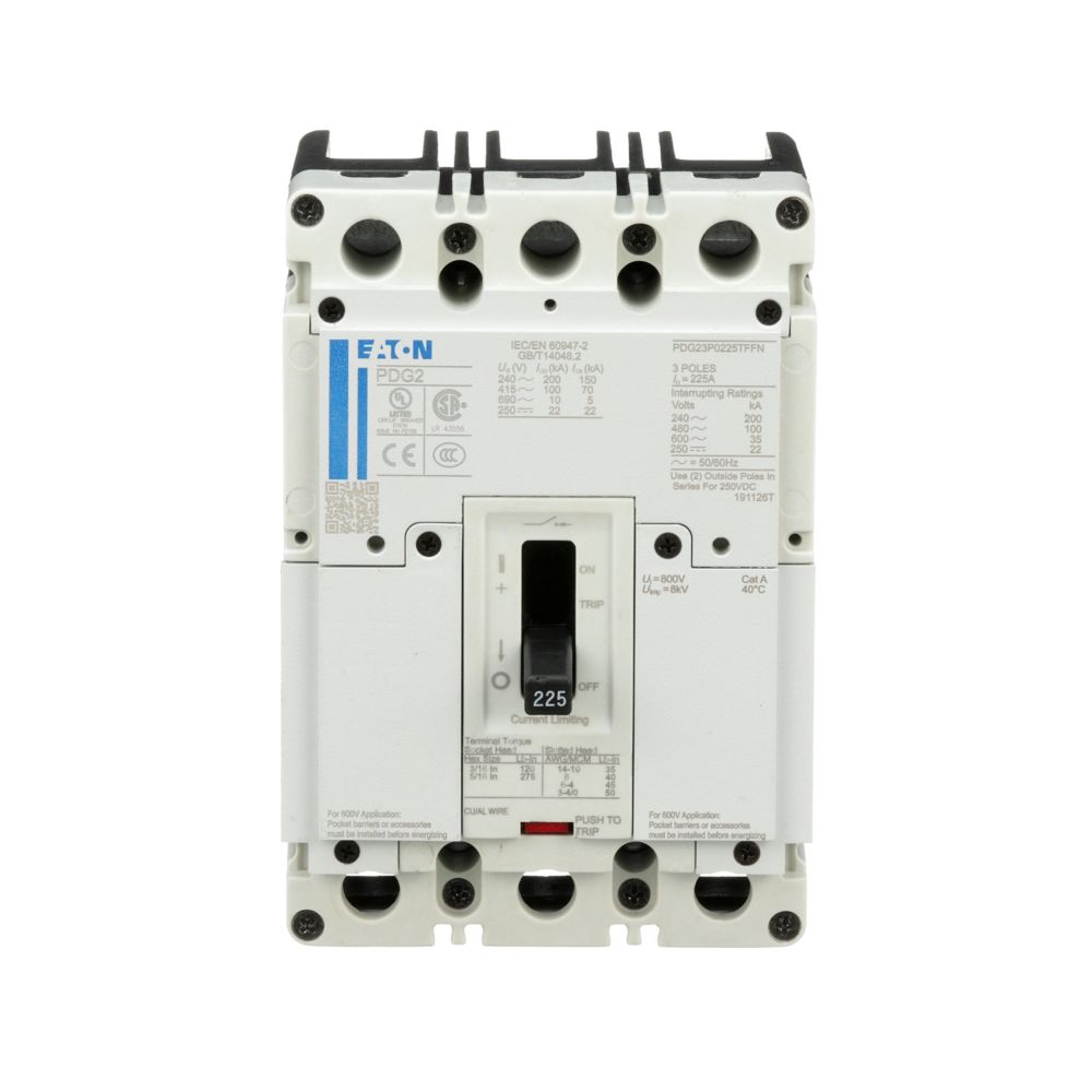 Eaton PDG23M0030TFFJ Power Defense 30A Molded Case Circuit Breaker 600VAC 3-Pole