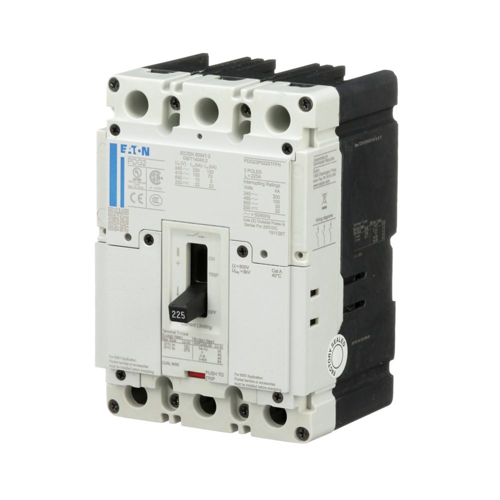 PDG23M0225TFFL | Eaton Power Defense PD2 225A 3-Pole Molded Case Circuit Breaker
