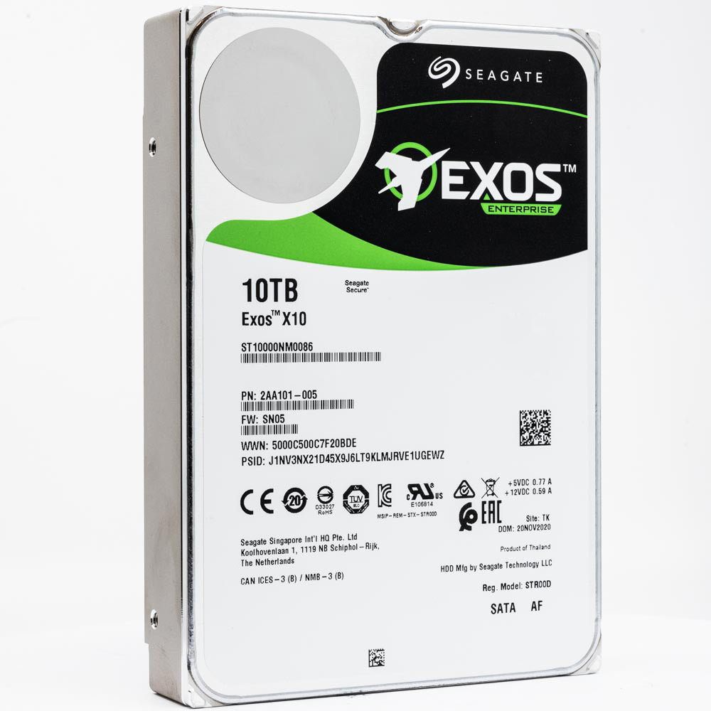 Seagate Exos X10 ST10000NM0086 10TB 7.2K RPM SATA 6Gb/s 512e 256MB 3.5" Hard Drive