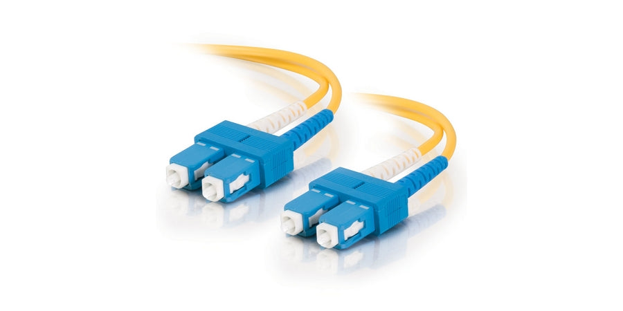8m SC-SC 9/125 OS2 Duplex Single-Mode PVC Fiber Optic Cable - Yellow