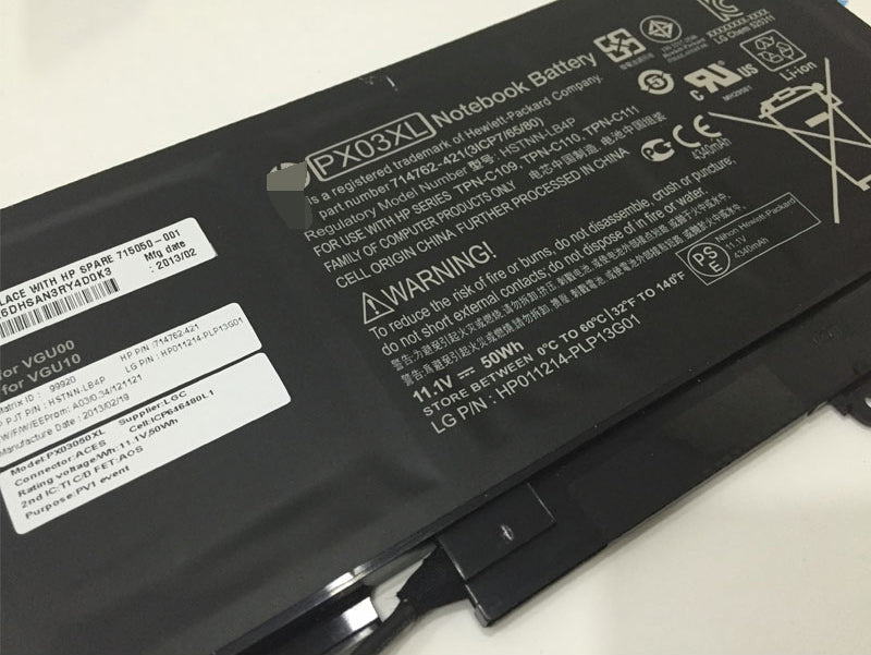 Hp PX03XL HSTNN-DB4P HSTNN-IB4P HSTNN-LB4P 714762-421 50Wh Battery