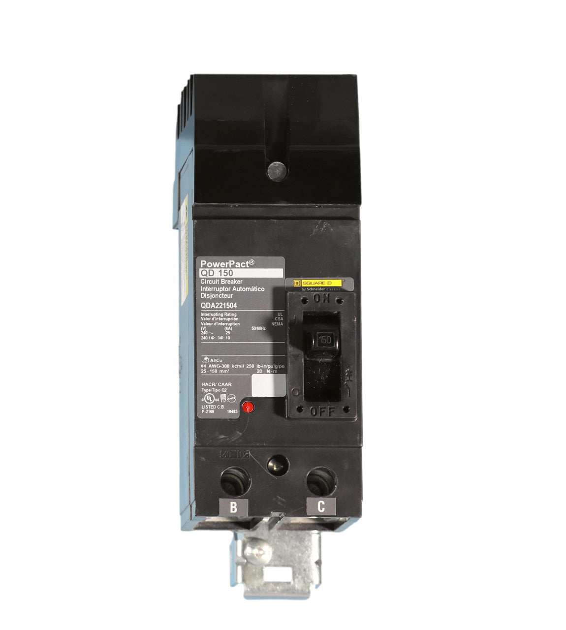 QDA221504 | Square D 2-Pole 150A 240VAC PowerPacT Q Molded Case Circuit Breaker