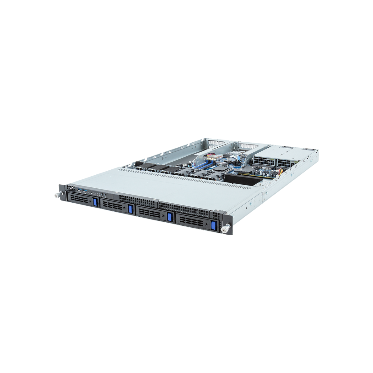 R133-C10-AAA1 Gigabyte Rack Server, 1 x AMD Ryzen 9900X, 4 x 48GB RAM, 1 x 3.84TB NVMe M.2 SSD - Refurbished