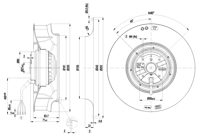 R2E220-RA38-01 ebm-papst MOTORIZED IMPELLER