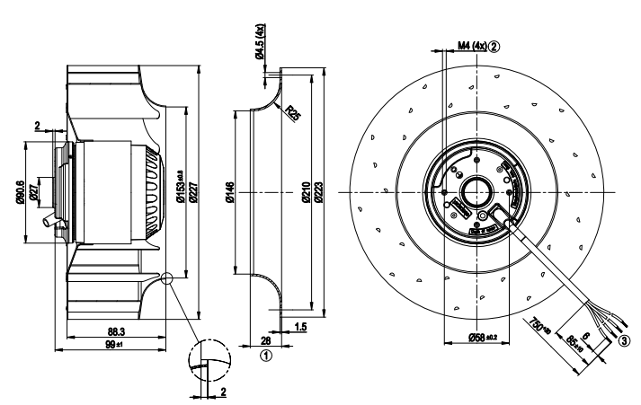 R2E225-BA47-09 EBMpapst MOTORIZED IMPELLER