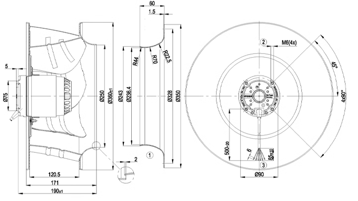 R4E355-AL02-06  Ebm-papst MOTORIZED IMPELLER