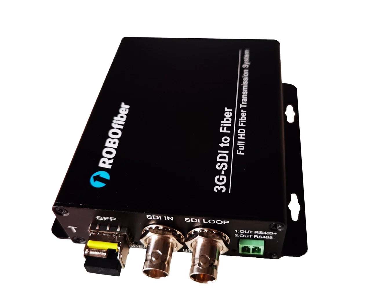 RB-3GSDI-01S-T 3G SDI over SM fiber transmitter single strand, 20Km reach, with RS485 channel transport, SMPTE 424M, Industrial hardened