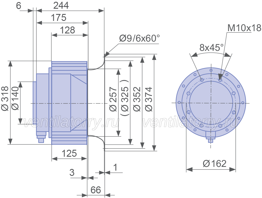 RE31P-4DK.6F.1R ZIEHL-ABEGG Centrifugal Fan