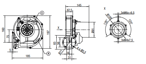 RG148/1200-3633-010210 ebmpapst  Centrifugal fan