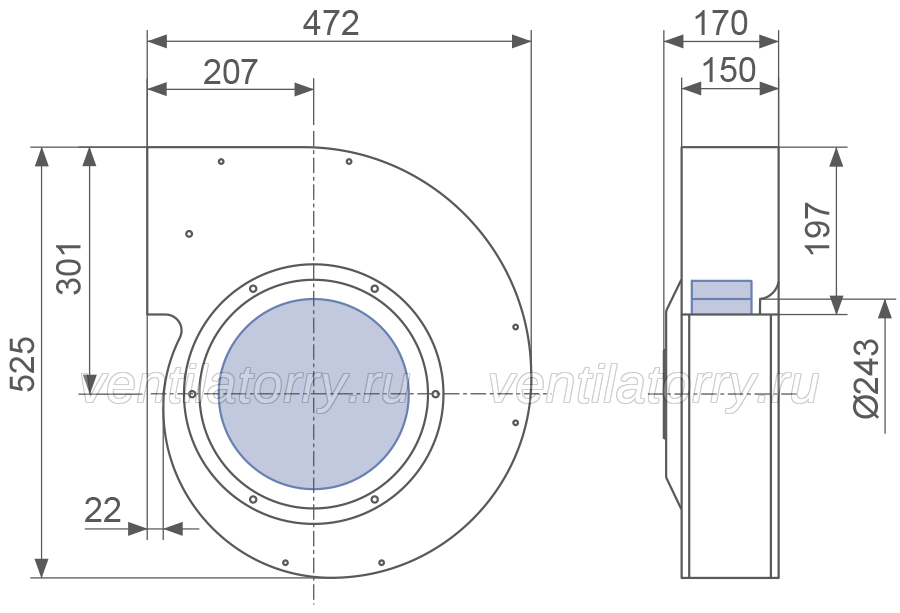 RG28S-4DK.4F.5L Ziehl Abegg centrifugal fan RH Series 280mm 2 Pole 415V