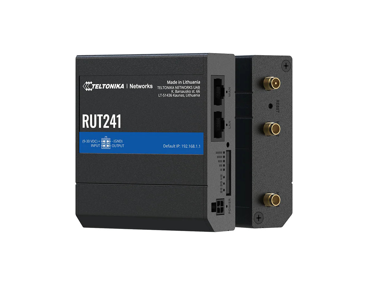 Teltonika RUT241 LTE Cat 4 Cellular Router, WiFi, 2 Ethernet Ports, Digital I/O (RUT241098000)