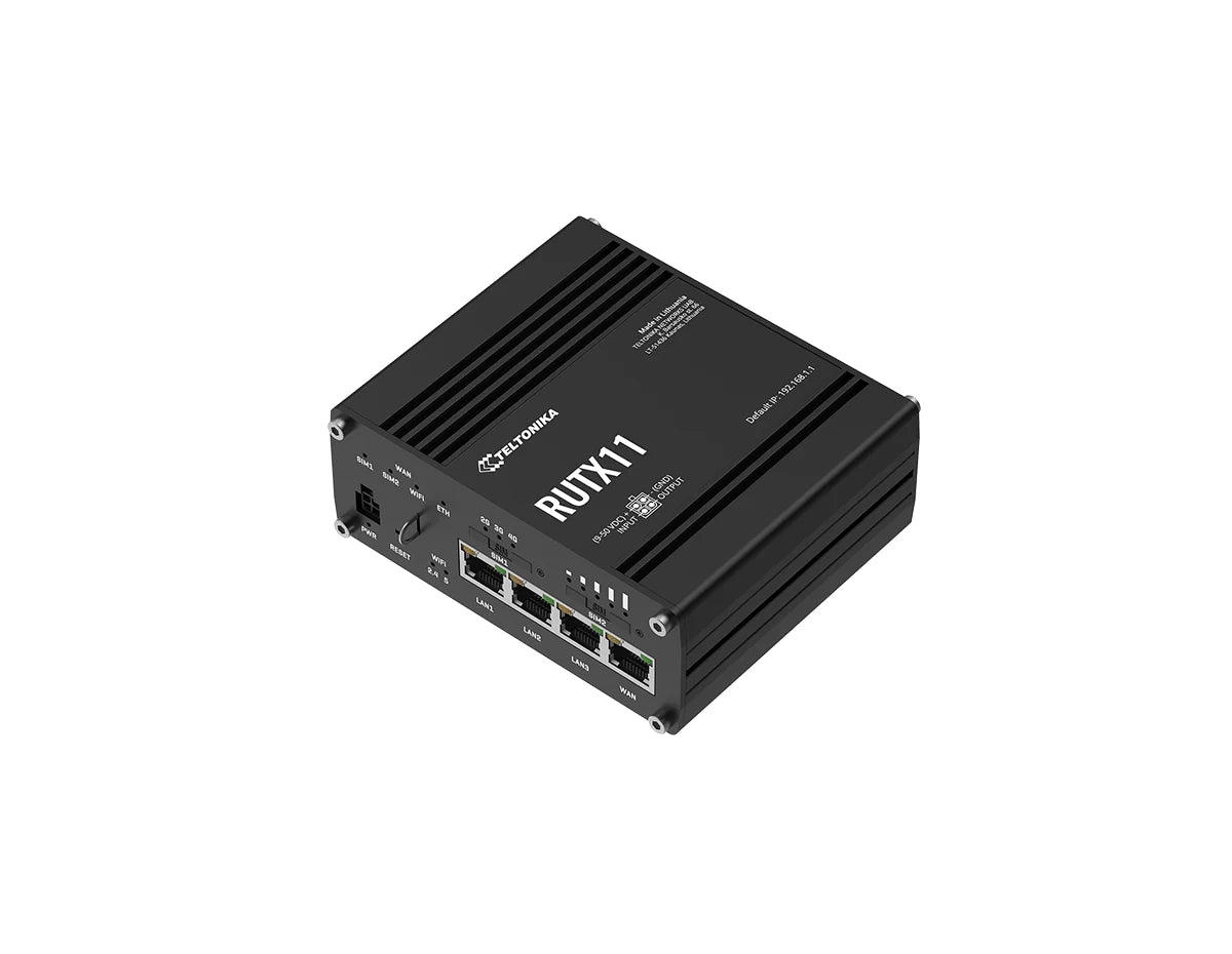Teltonika RUTX11 Industrial 4G LTE Cat 6 Gigabit Router (RUTX11300400)