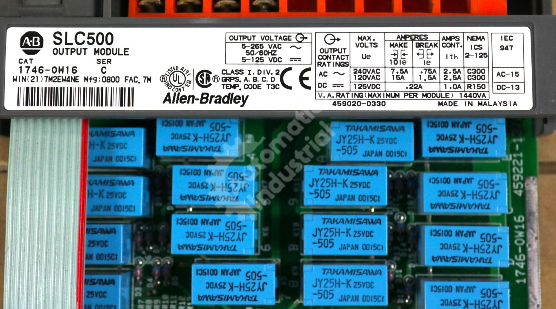 1746-OW16 By Allen Bradley 250VAC 125VDC 16-Point Digital Contact Output Module