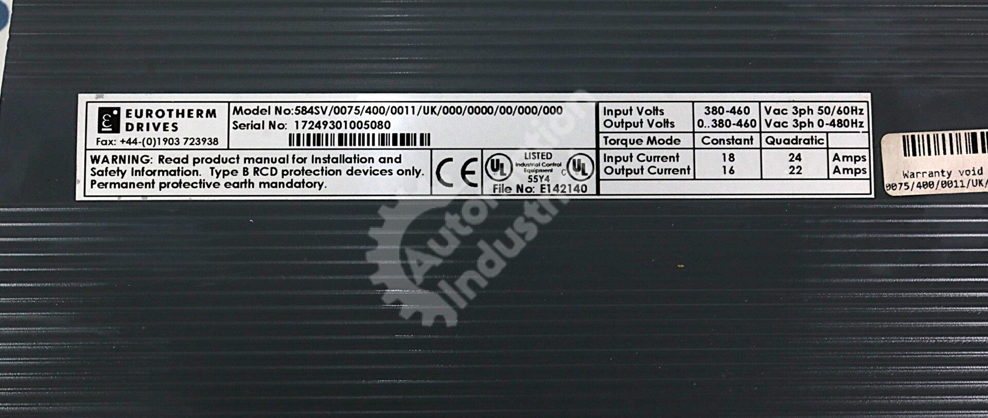 585SV/0075/400/0011/UK/000/0000/00/000/000 By Eurotherm Frequency Inverter