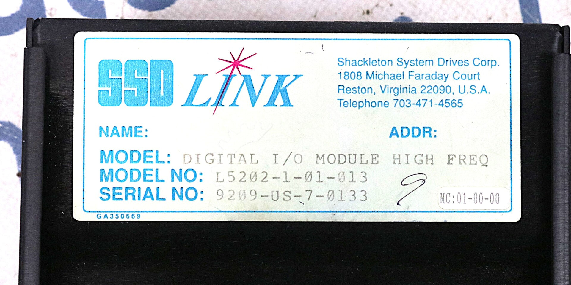 L5209-1-01-013 By Parker Eurotherm SSD Digital I/O High Frequency Module