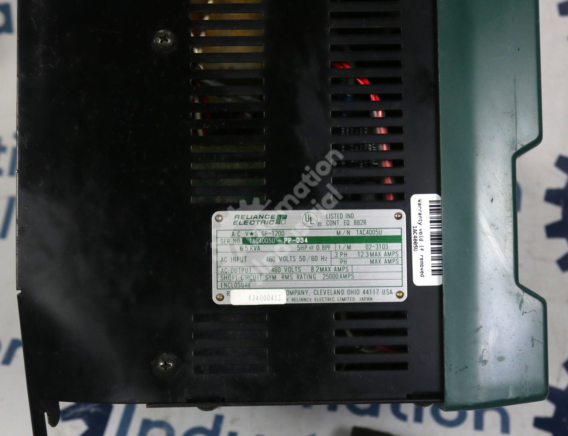 1AC4005U By Reliance Electric 5 HP General Purpose AC Drive GP-1200 Series