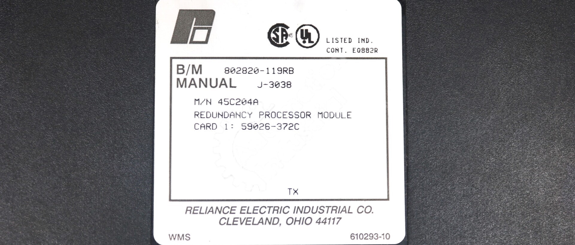 45C204A By Reliance Electric Redundancy Processor Module AutoMate