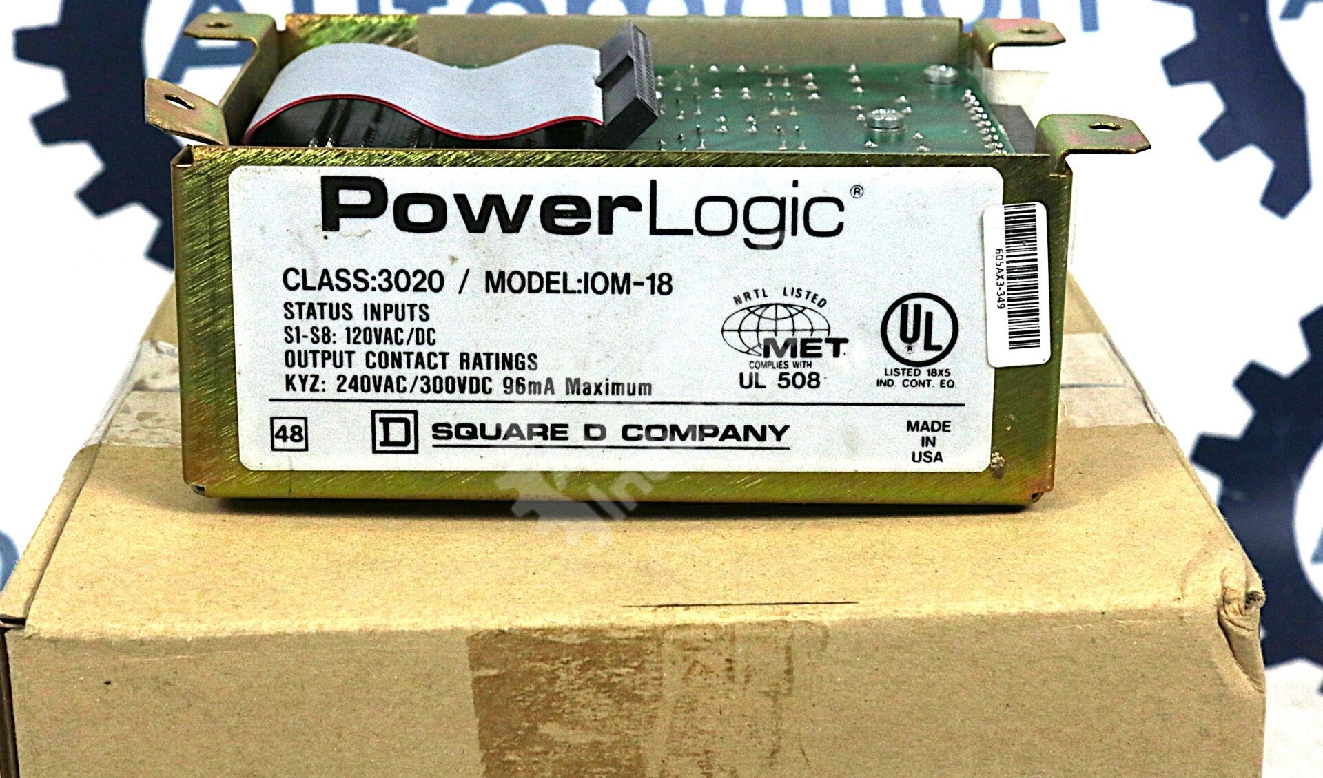 IOM-18 By Square D PowerLogic Class 3020 120VDC  8 In/1 Pulse Out I/O Module
