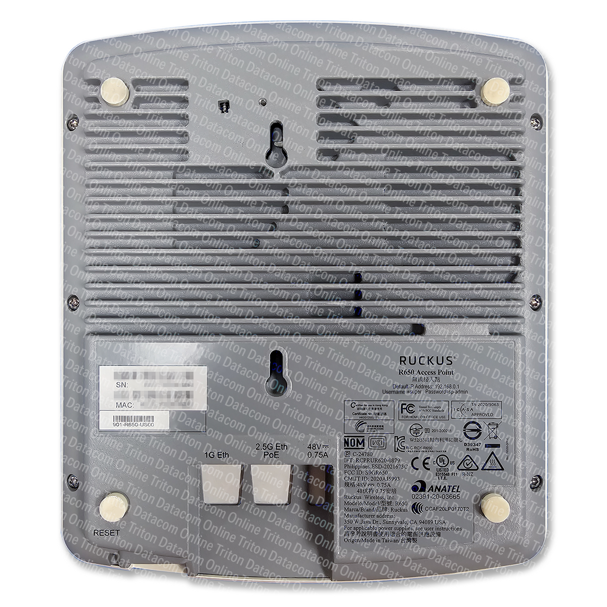 901-R650-US00 - Ruckus Wireless R650 Access Point with WiFi6 and 4x4:4 MU-MIMO