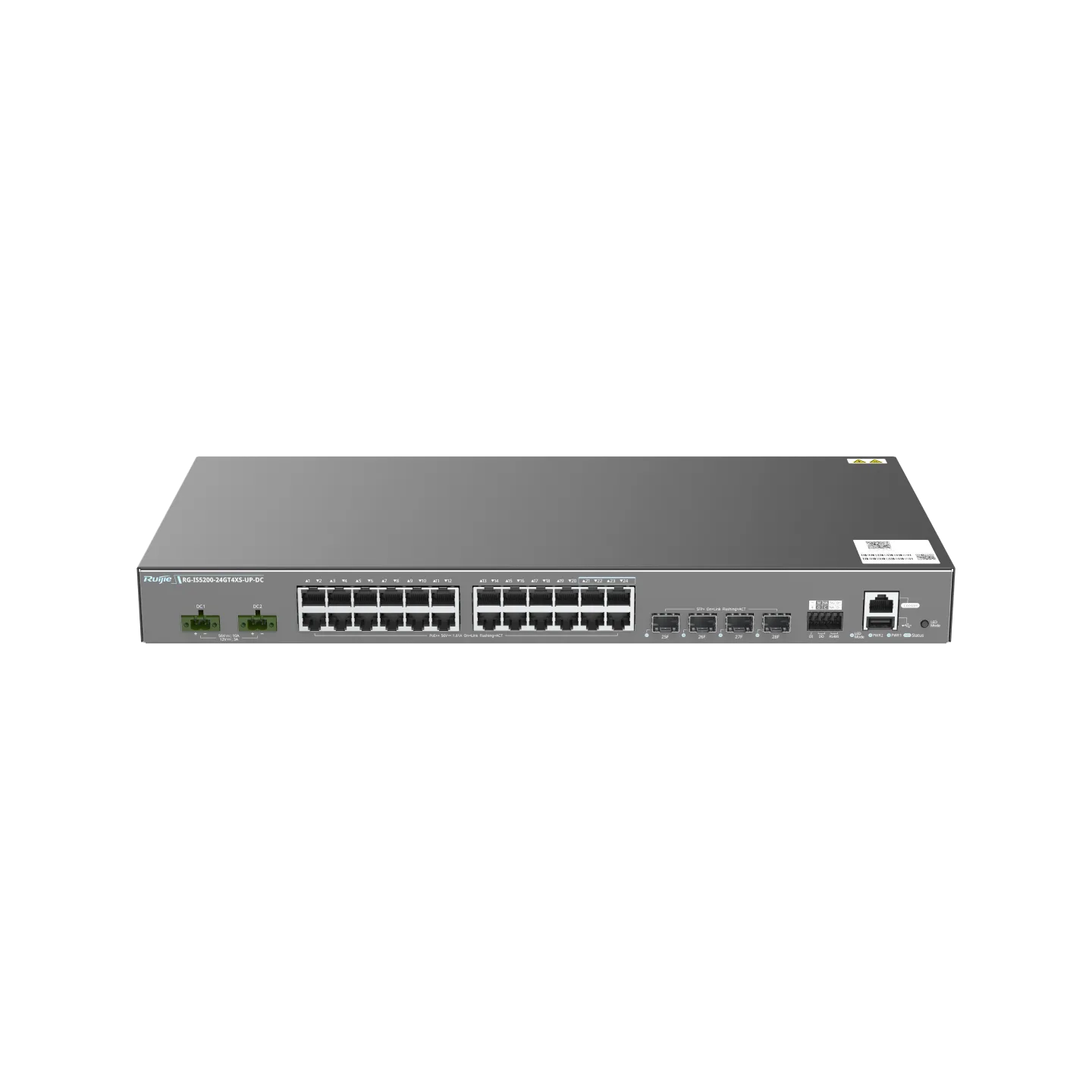 Ruijie RG-IS5200-24GT4XS-UP-DC Industrial 24-Port PoE+ Switch 4×10G Uplinks