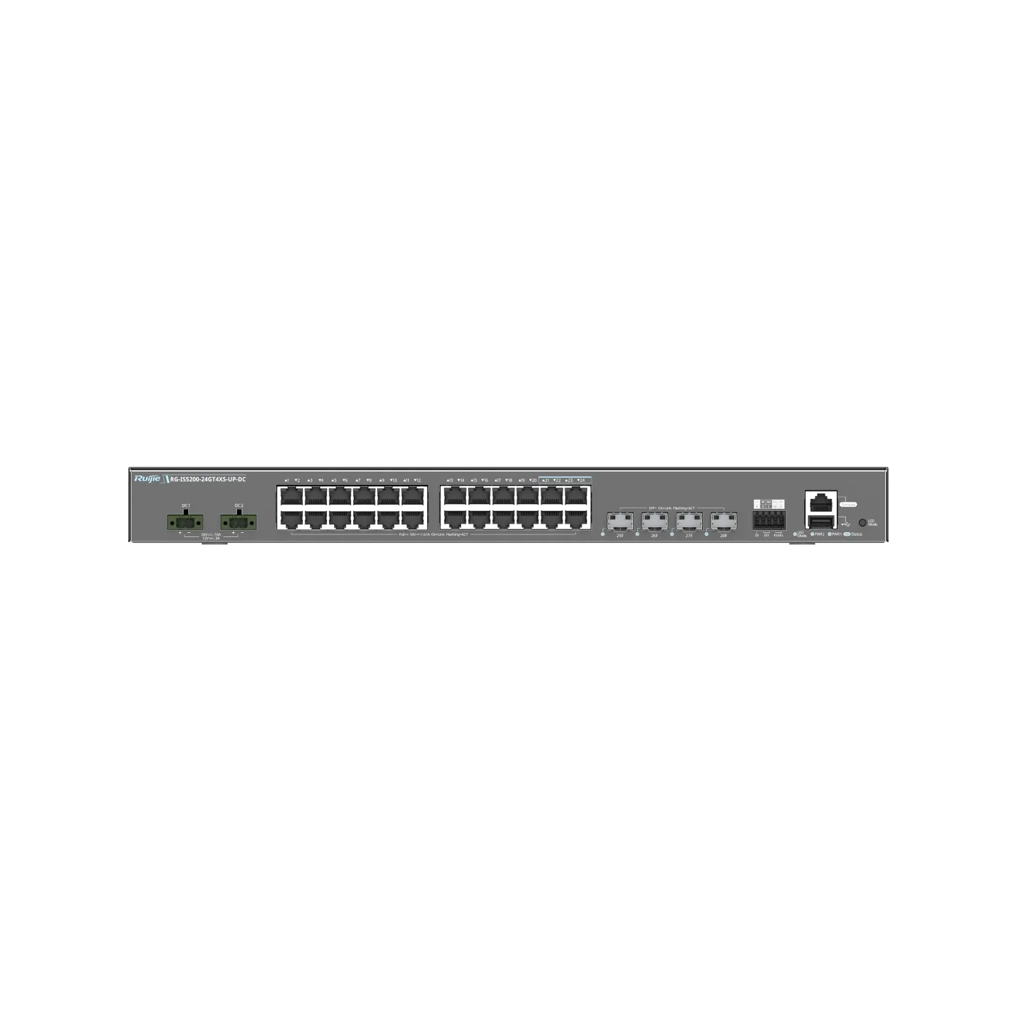 Ruijie RG-IS5200-24GT4XS-UP-DC Industrial 24-Port PoE+ Switch 4×10G Uplinks