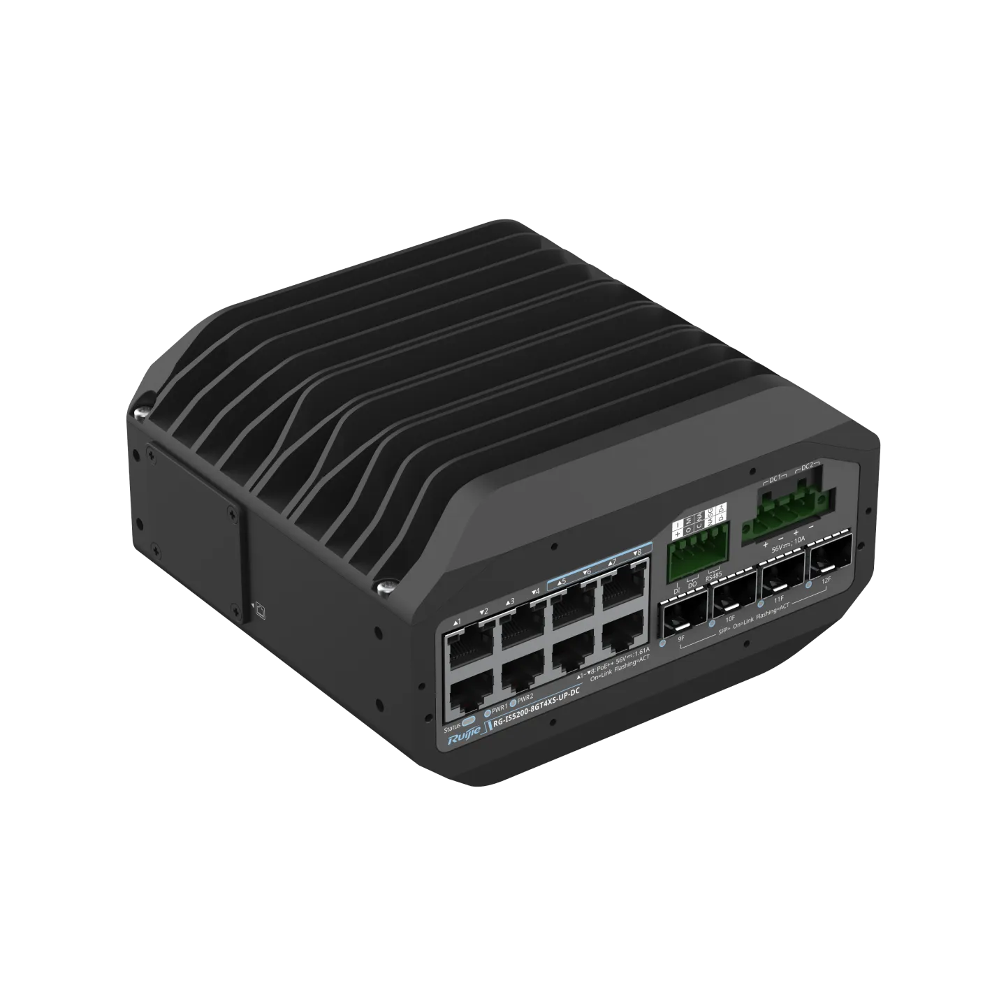 Ruijie RG-IS5200-8GT4XS-UP-DC Industrial 8-Port PoE+ Switch 4×10G Uplinks