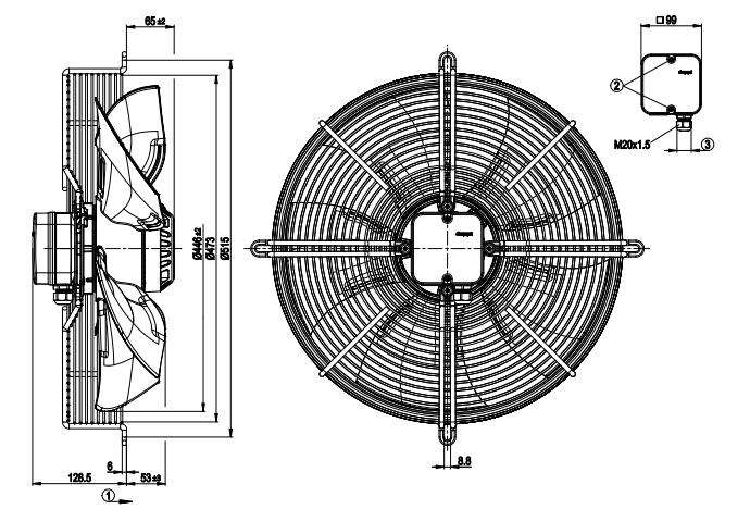S4D450-AA14-02/F01 ebmpapst axial fan