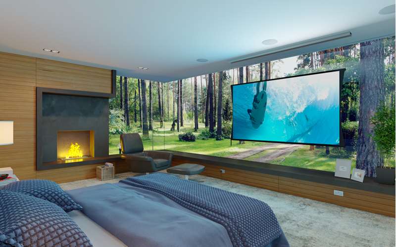 Screen Innovations Zero-G Motorized External Mount Screen, 36'' x 70'' with Slate 1.2 Material