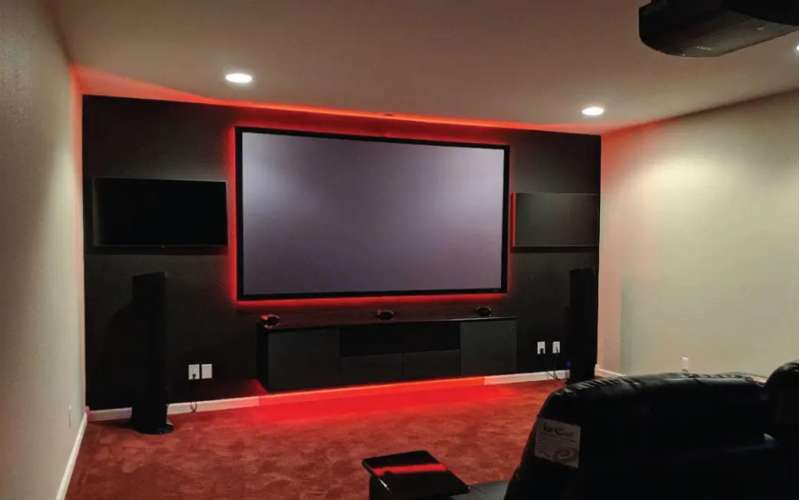 Screen Innovations Fixed 2" Series Frame Screen, 52'' x 122'' with Slate 1.2  Material