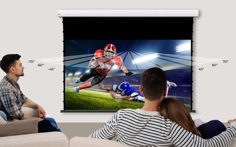 Screen Innovations Short Throw Motorized External Mount Screen, 58.8'' x 104.6'' with Short Throw Material