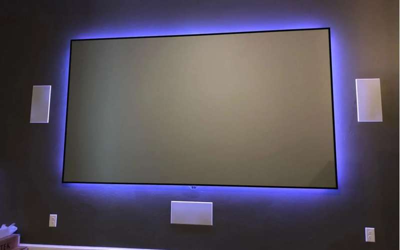 Screen Innovations Zero Edge  Series Frame Screen, 74'' x 131'' with Slate 1.2  Material