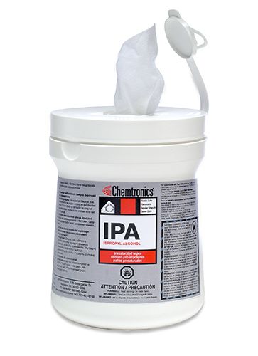 Chemtronics SIP91P 91% IPA Alcohol Wipes, 100 ct. Tub